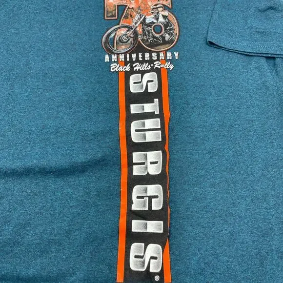 STURGIS 2016 76th anniversary biker's event Black Hills Rally men's t-shirt M - Picture 4 of 9